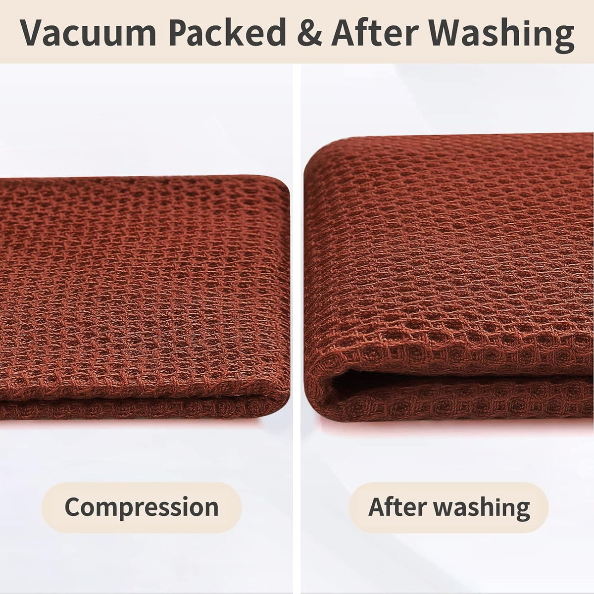 Homaxy 10 Pack 100% Cotton Kitchen Towels and Dishcloths Set, Rust | 12 x 12 Inches and 13 x 28 Inches Kitchen Towels