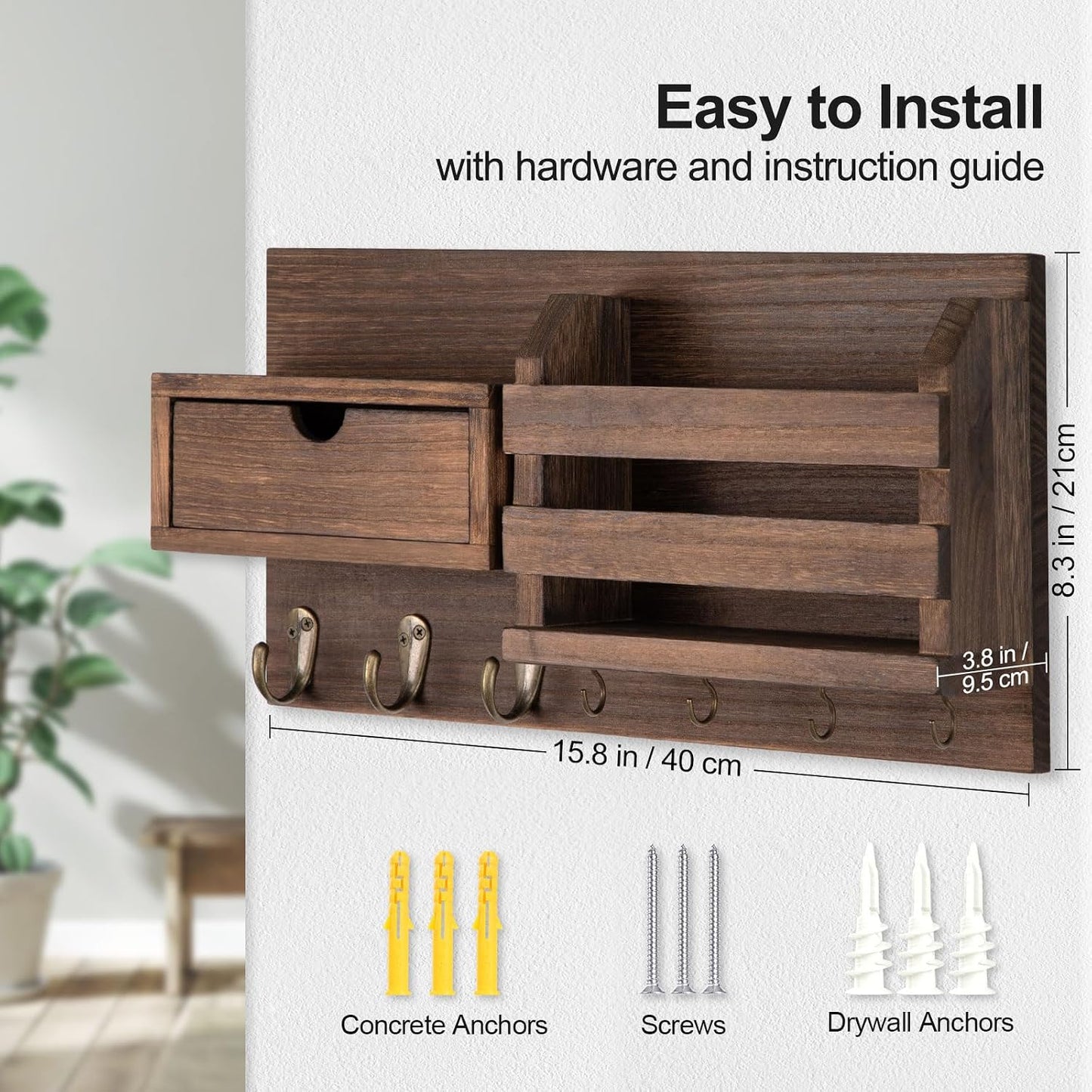 7 Metal Hooks / Brown
