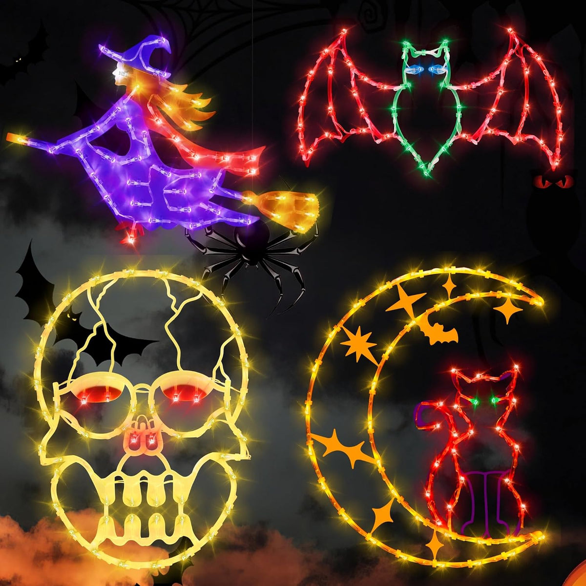 TRWYMZ Halloween Decorations - 16" Halloween Window Silhouette Lights