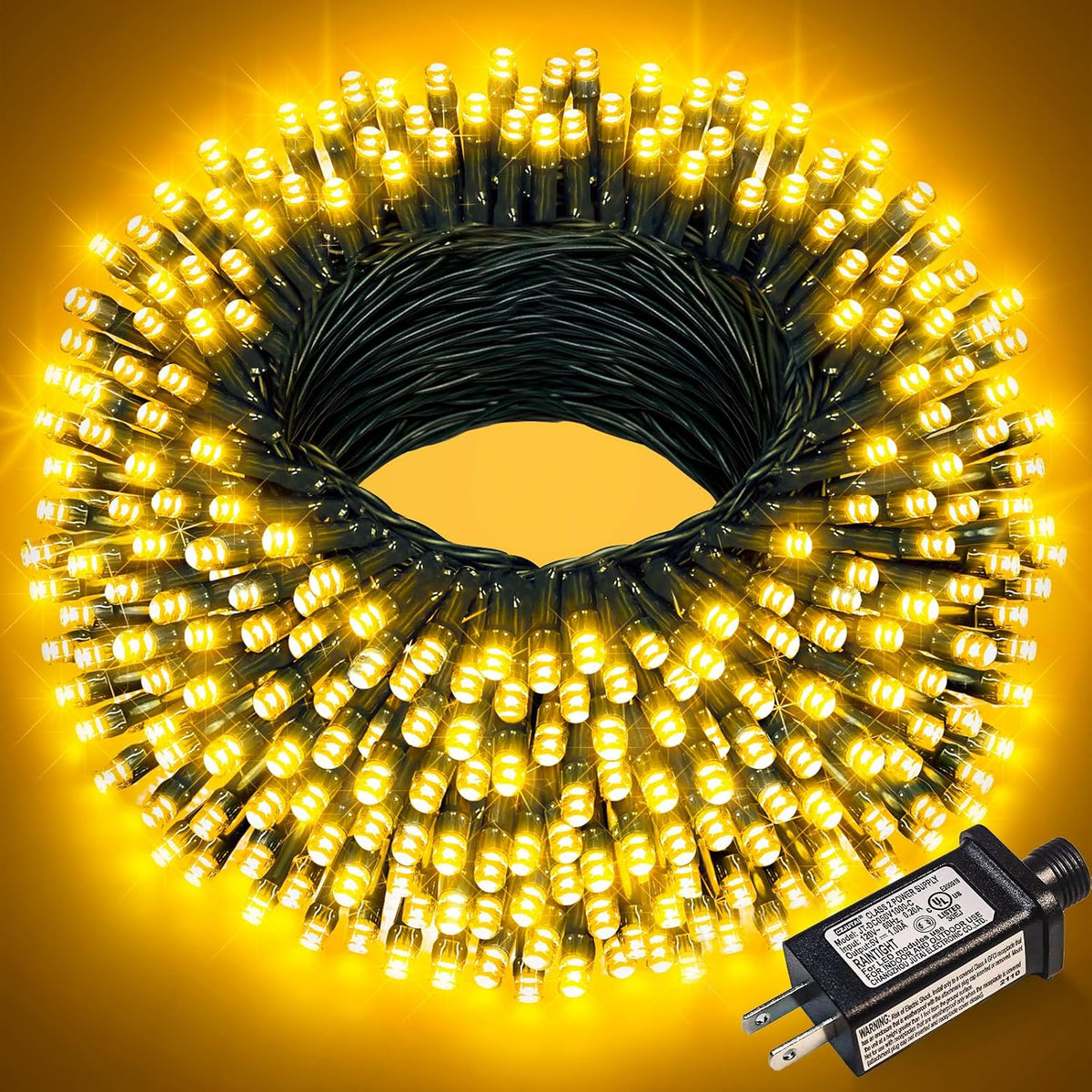 Warm White Christmas Lights Outdoor, 66FT 200 LED Christmas Tree Lights