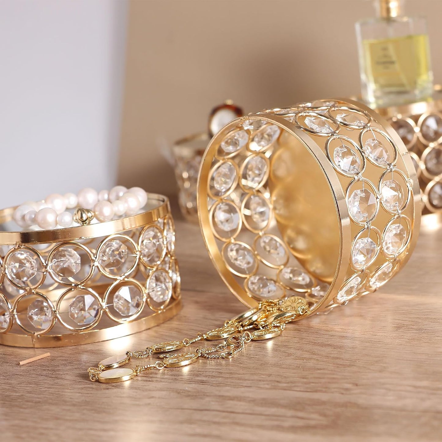 Crystal Display Stand Riser / Gold
