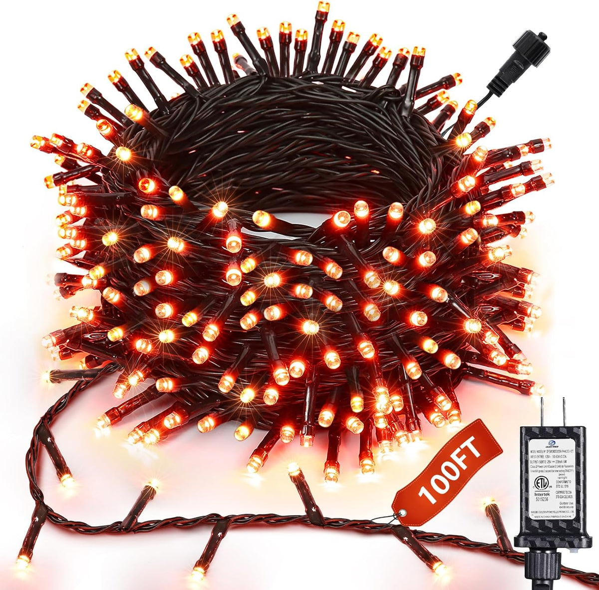 Joomer Purple Halloween Lights, 100FT 300LED Plugin Connectable Lights