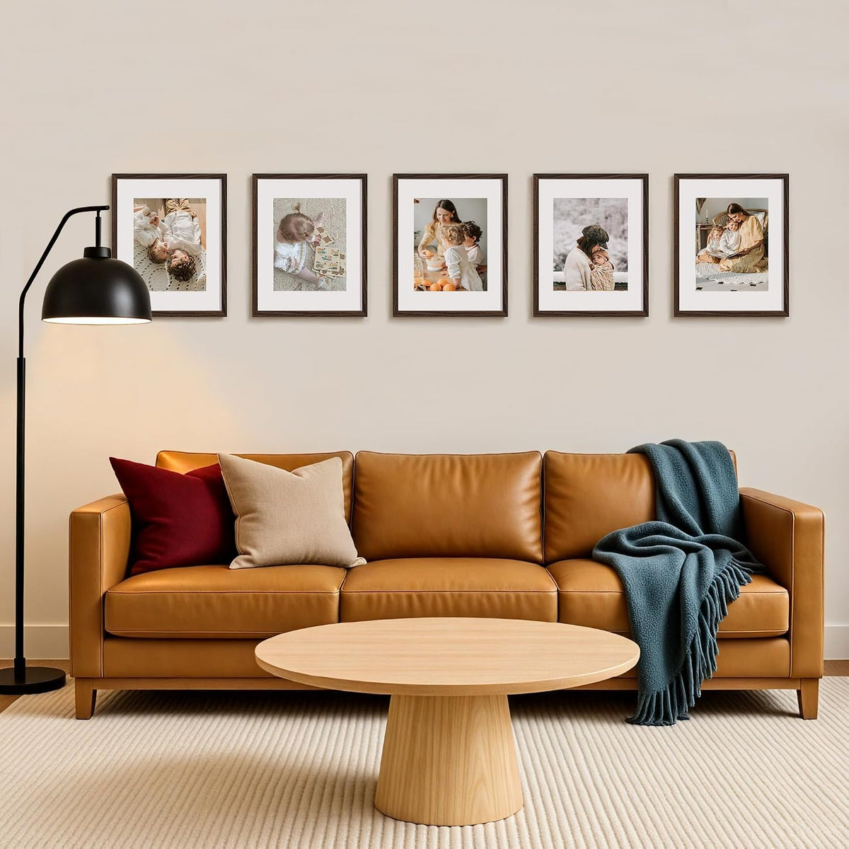 eletecpro 11x14 Picture Frames, Acrylic Cover, Walnut Brown, Set of 10 | Display Photo 8x10 with Mat or 11x14 without