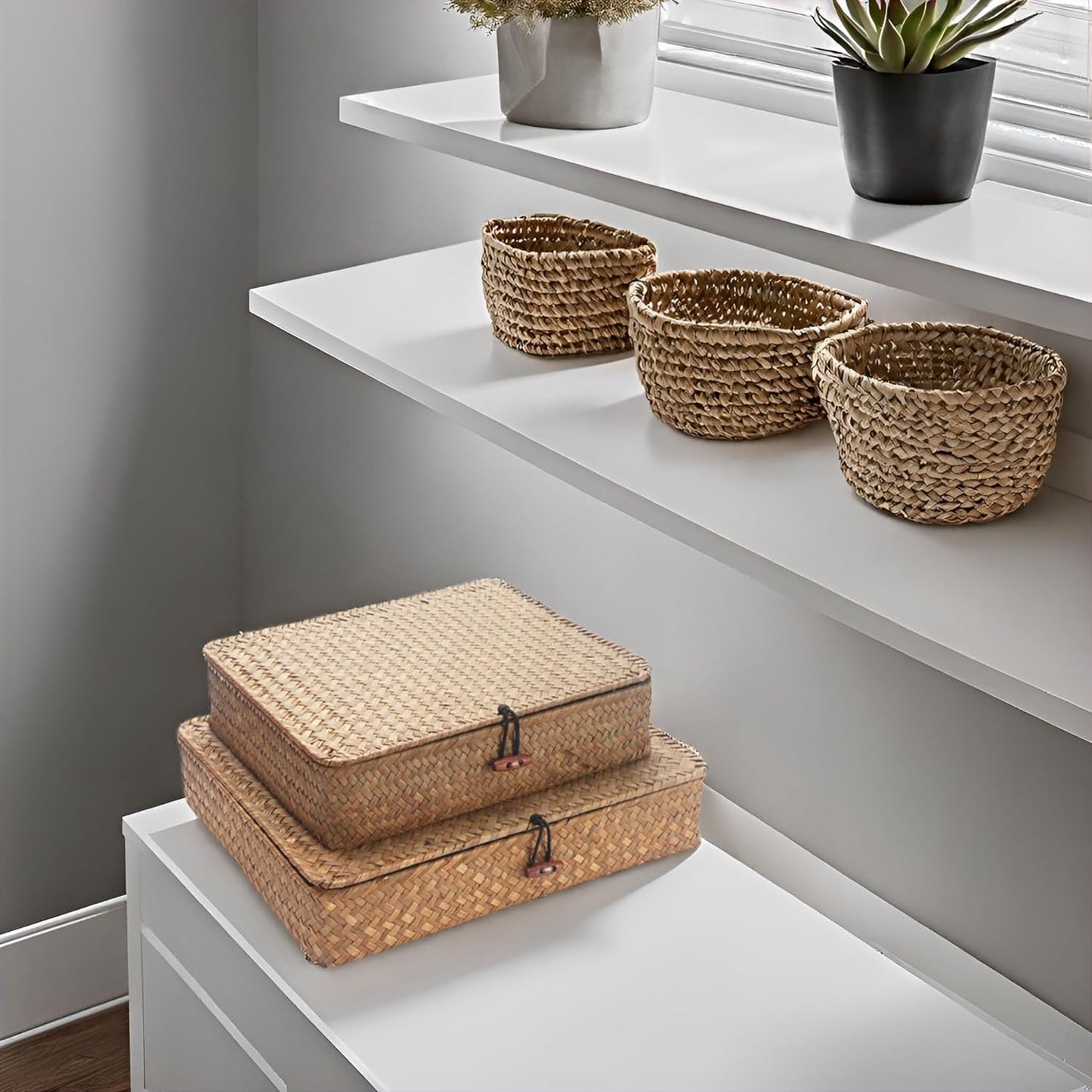 Flat Wicker Basket / Natural