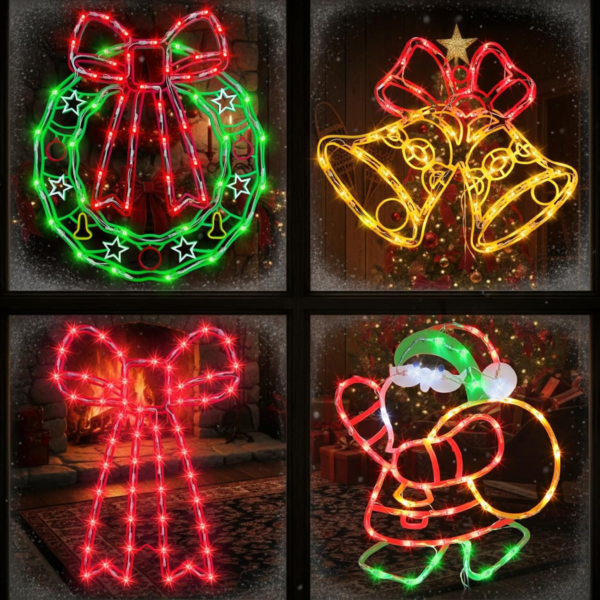 TRWYMZ Christmas Decorations - 16" Christmas Window Silhouette Lights