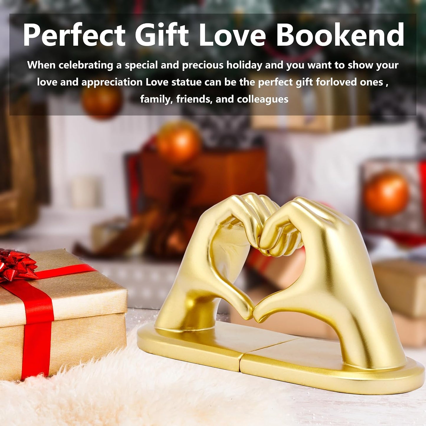 Gold Book Ends Bookends Heart Design / Bookend-gold