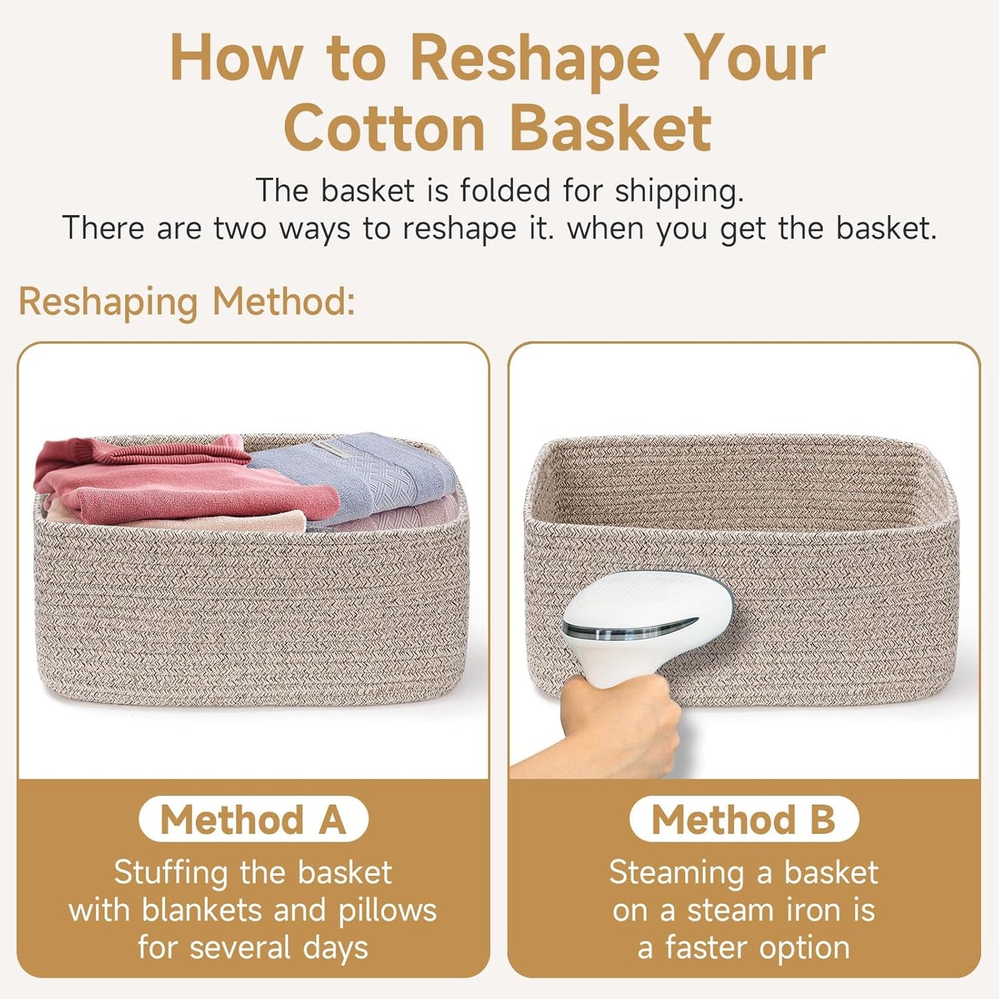 Woven Shelf Toy Basket / 11.8"lx7.8"wx5.1"h / Brown / Set of 3