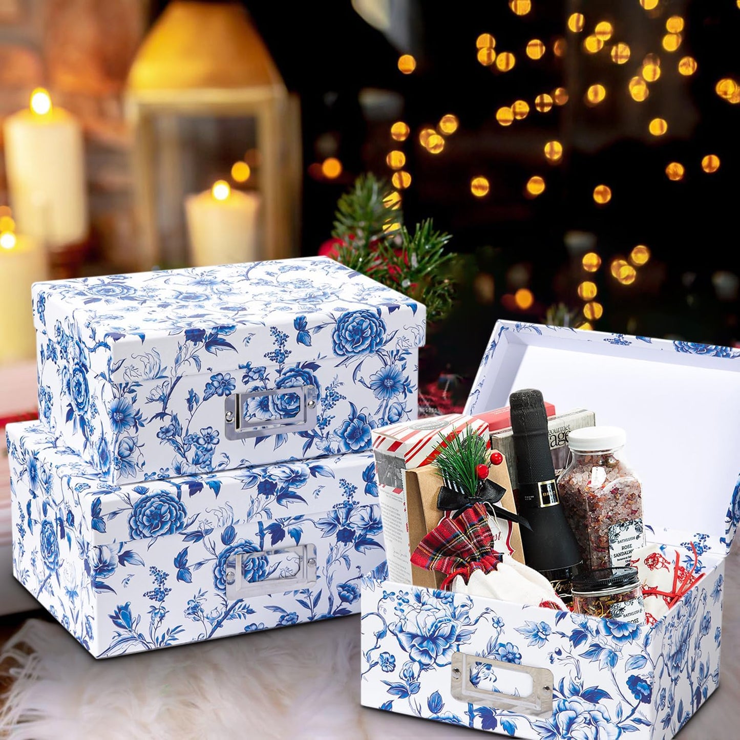 Decorative Storage Boxes / Blue and White69 / Set of 4