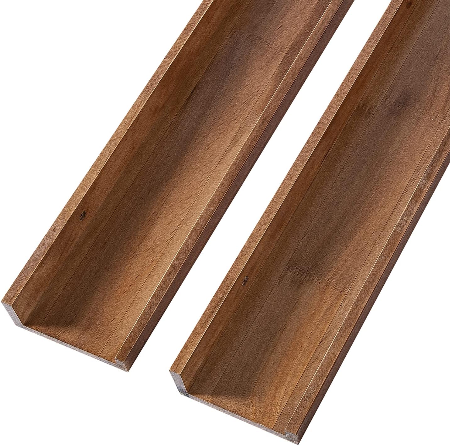 AZSKY Light Walnut Color Wood Wall Floating Shelves for Wall 36 Inch Bookshelf Wall Mount Picture Photo Frames Display