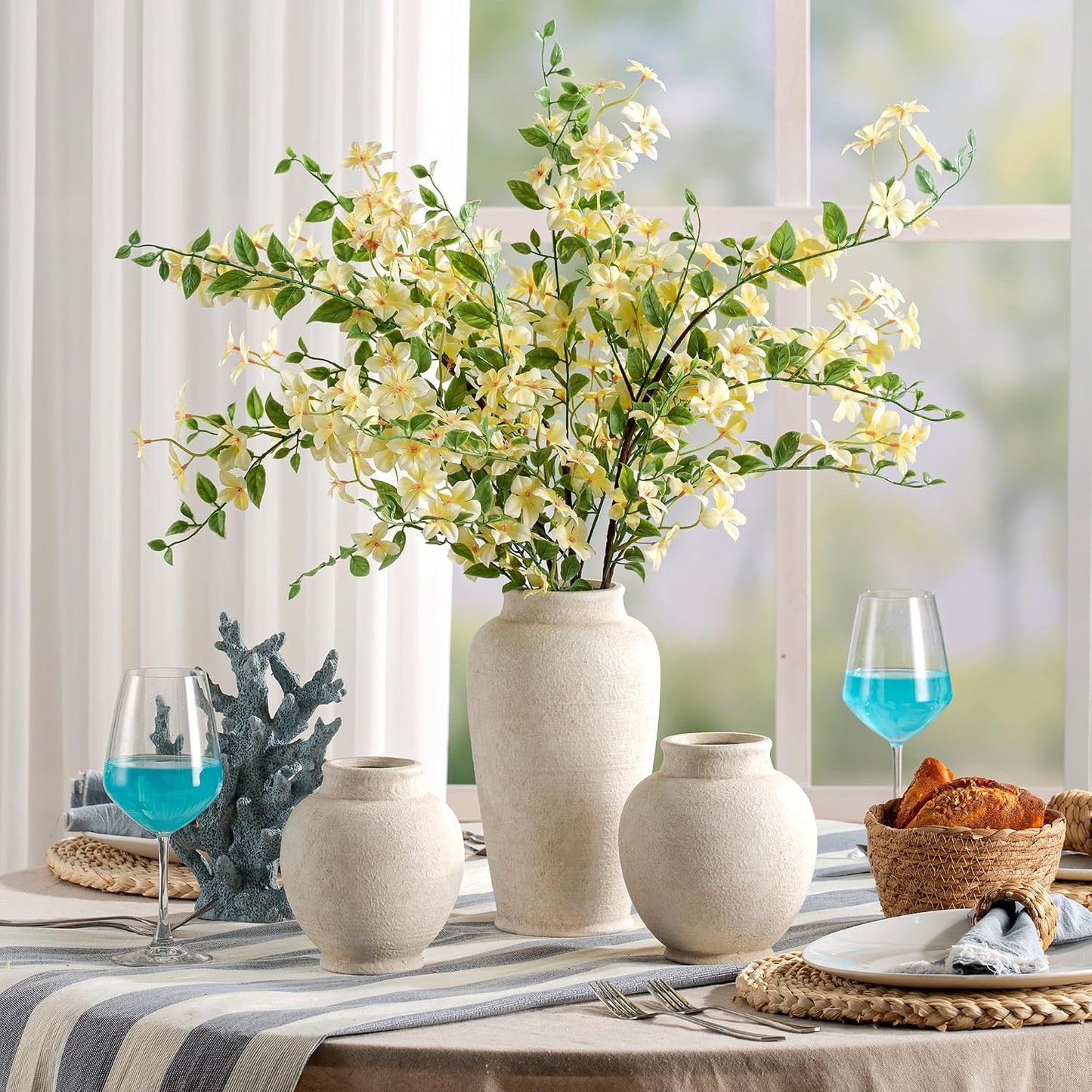 Ceramic Rustic Farmhouse Vase / 6.1" - W