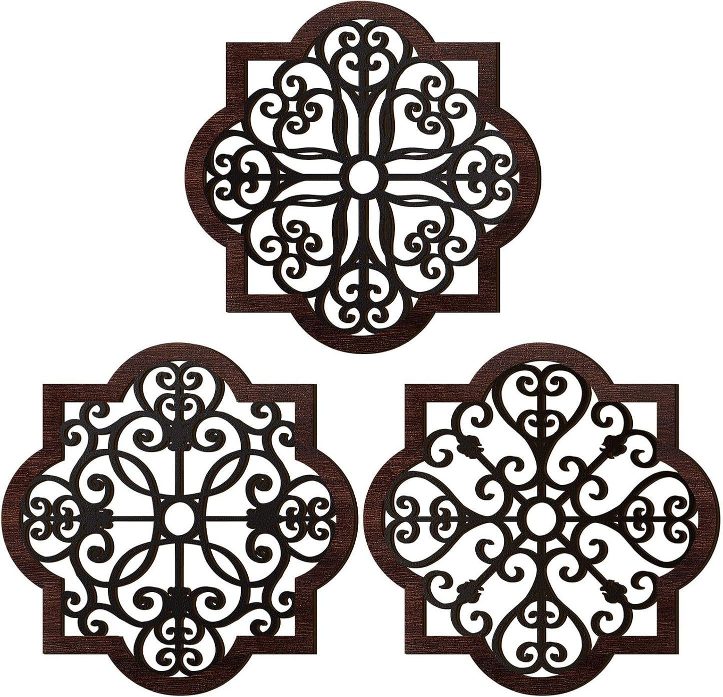 Thicken Rustic Wood Wall Decor Farmhouse Geometric Wall Art Farmhouse Hanging Decoration / Set of 3