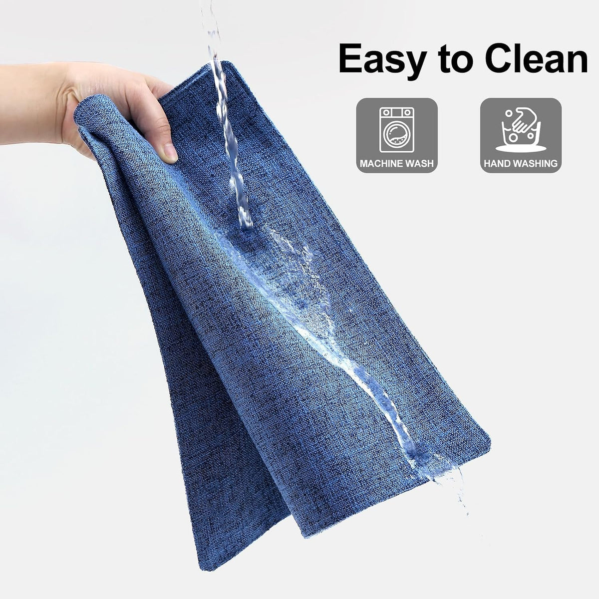Homaxy Cloths Placemats for Dining Table Set of 12, 13" x 19", Blue | Heat Resistant, Washable, Cotton Linen Blend