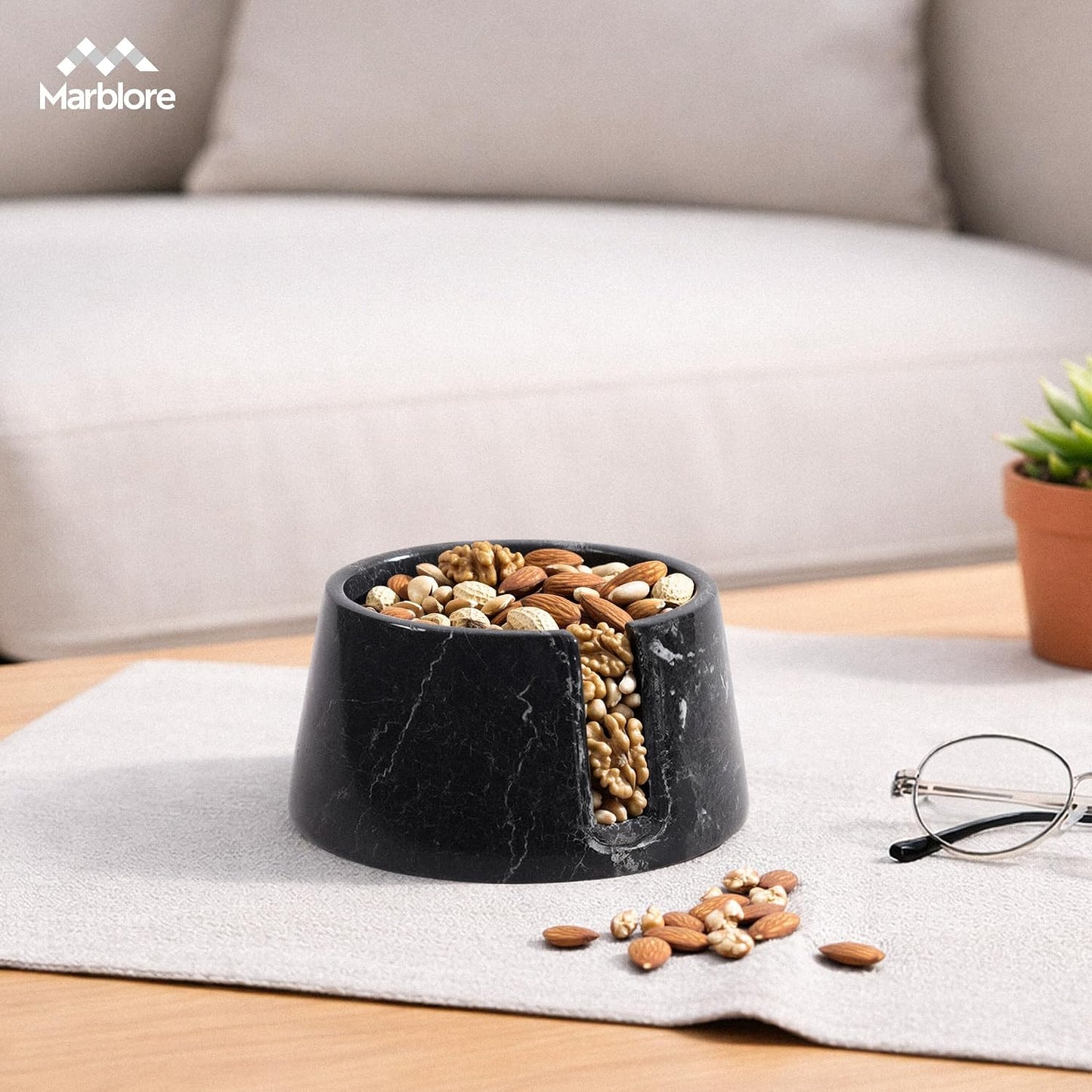 Marble Coffee Cup and Can Holder / Black Zebra