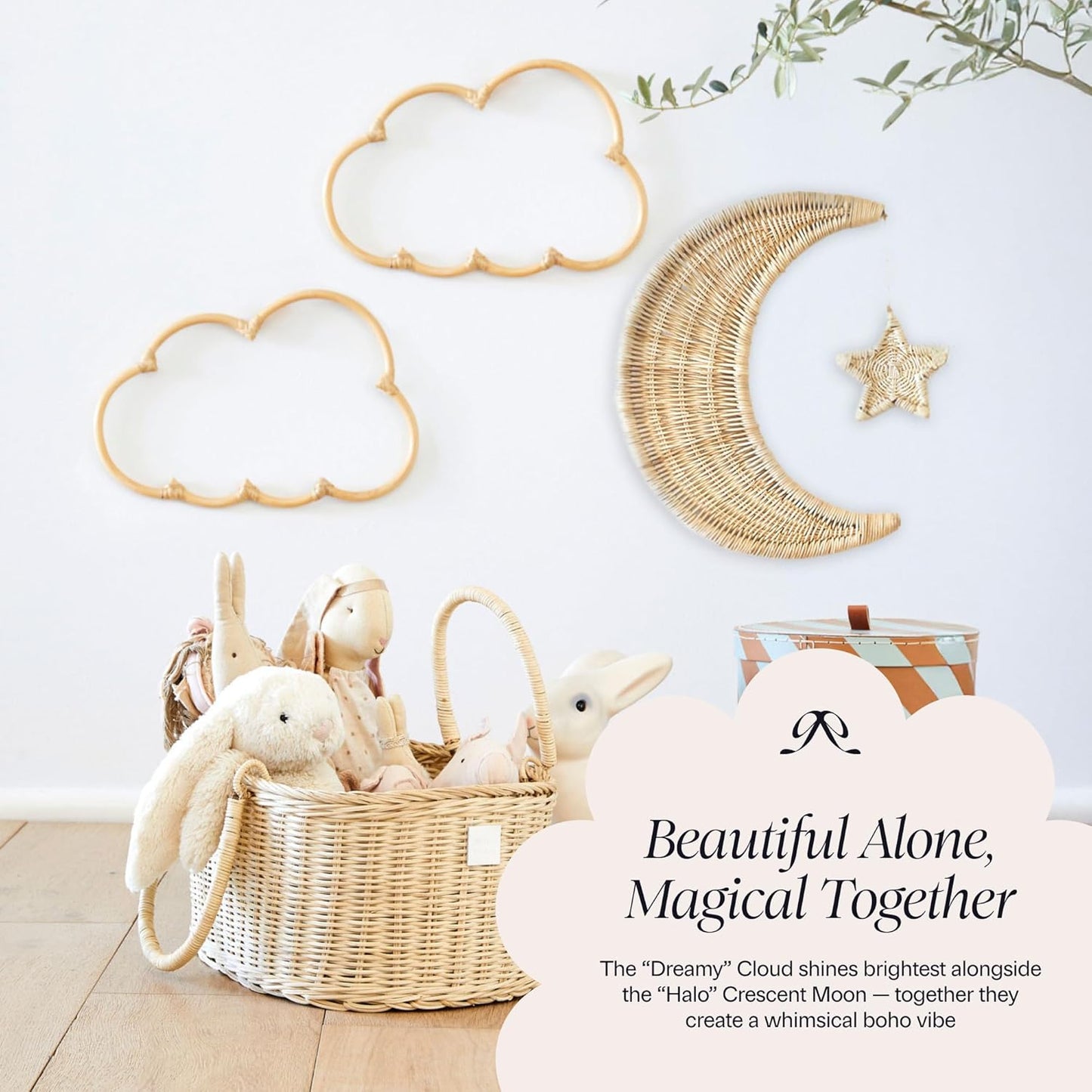 Rattan Cloud Decorations / Set of 2