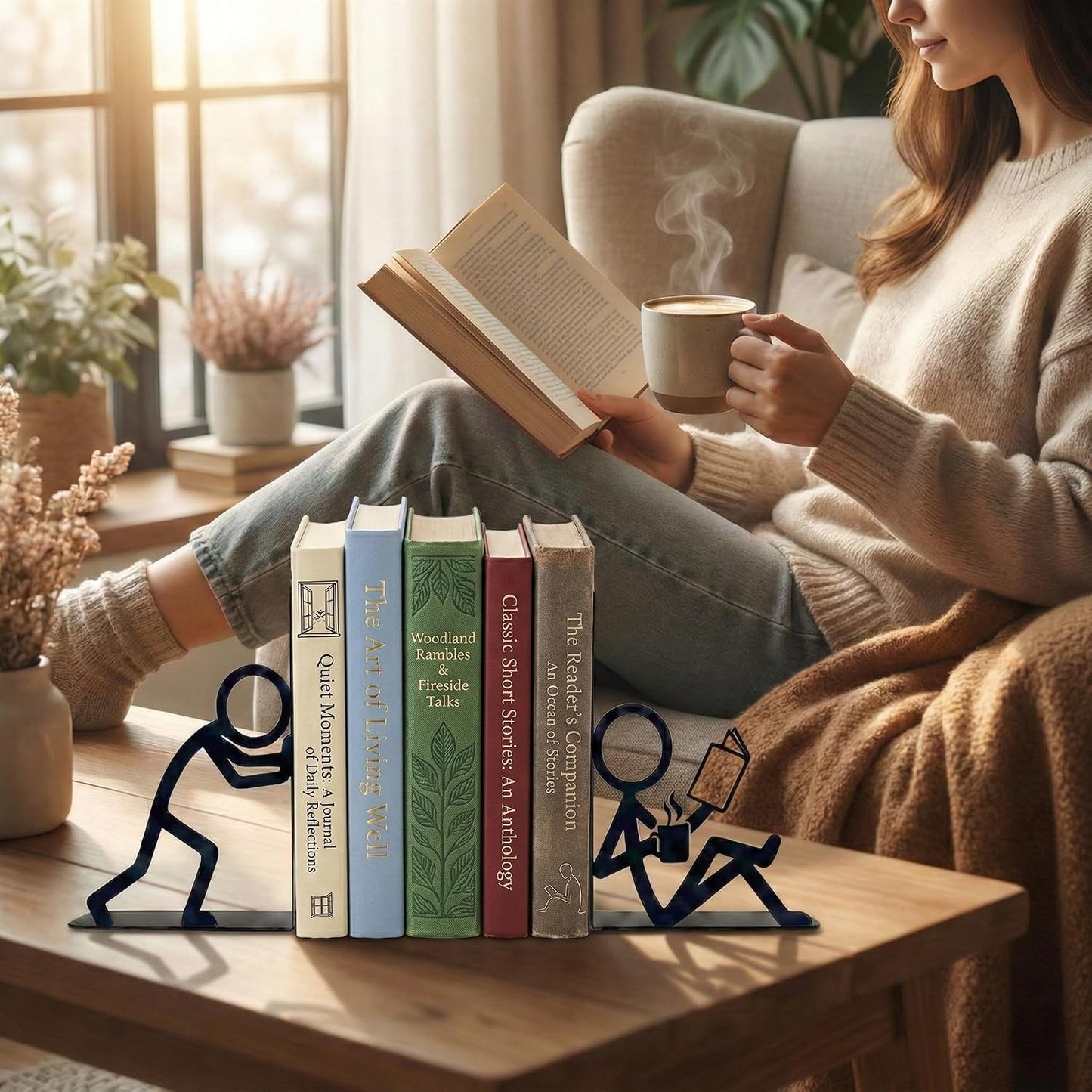 Metal Bookends / Book Ends / People
