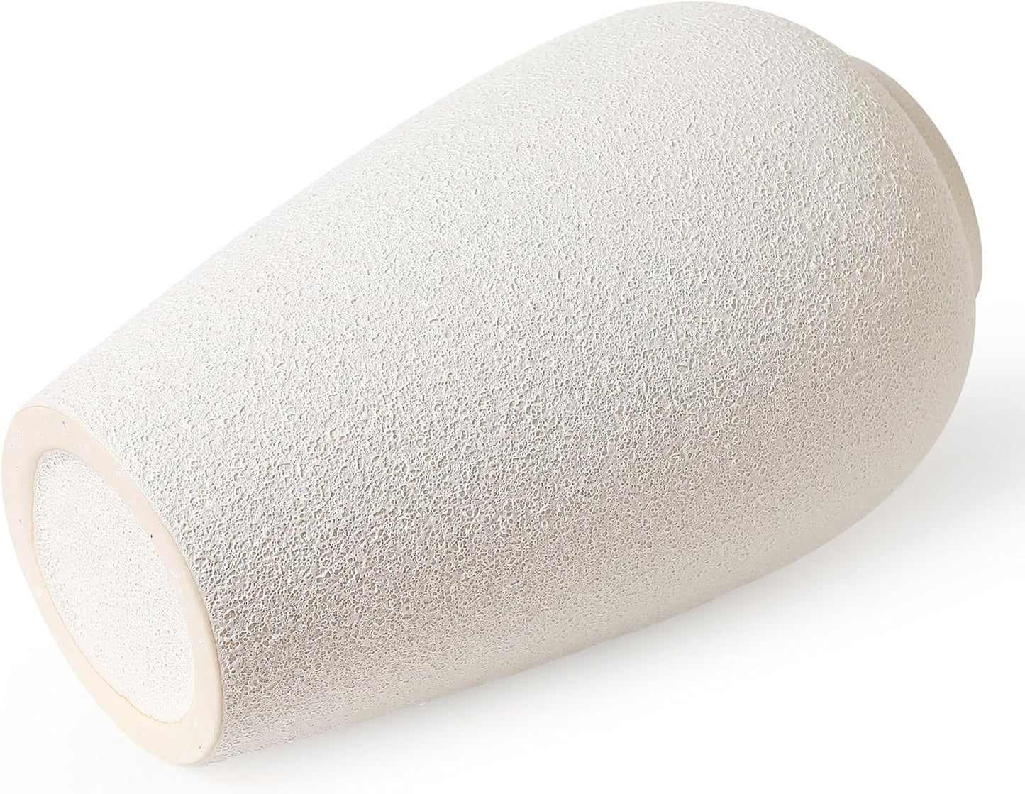 White Ceramic Vase / Cream White-11.83