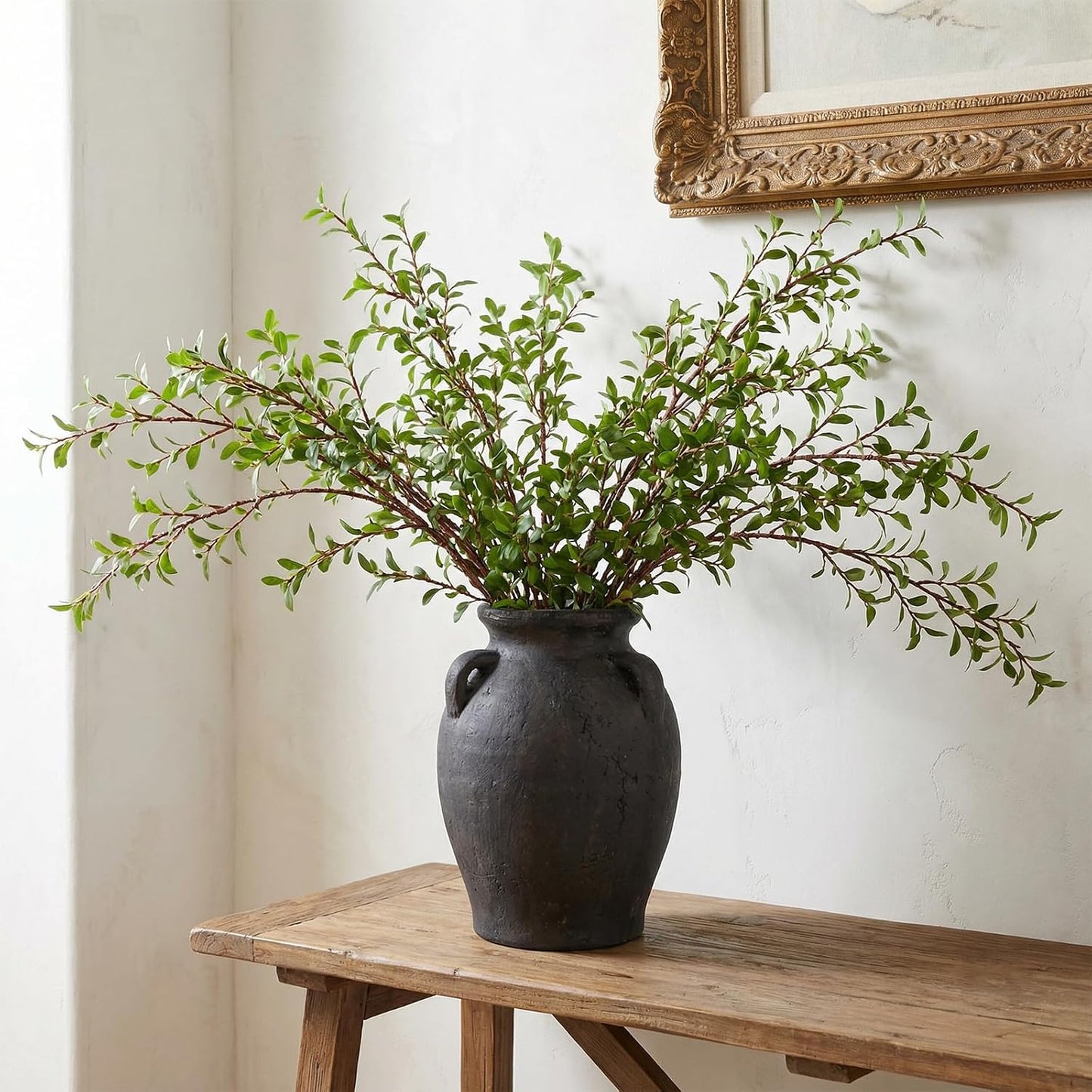 Rustic Ceramic Distressed Vase / 9.5 Inch-3 Ears / 9.5 Inch