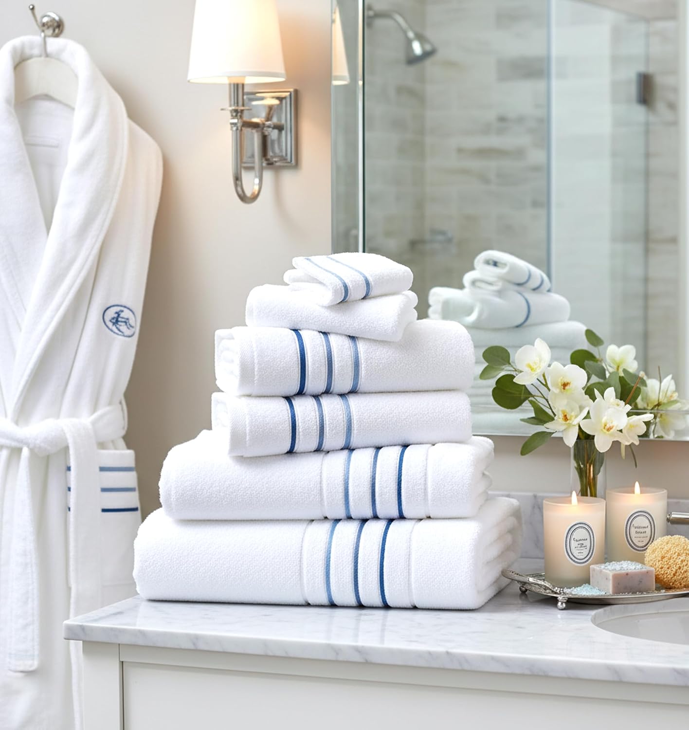 Bath Towels Set for Bathroom – Luxury 6-Piece Cotton Towels, Soft Absorbent & Quick Dry, 600 GSM Bath Towels for
