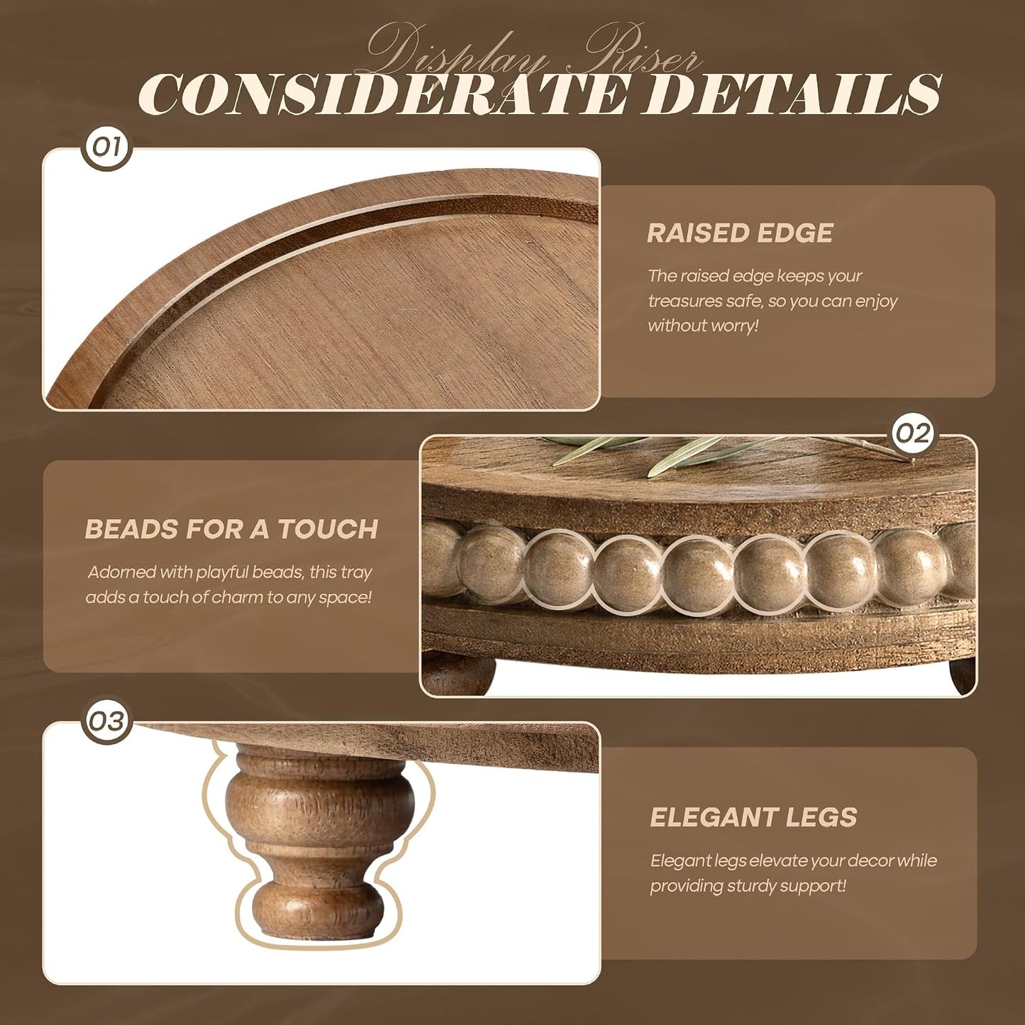 Cake Stand / Perfume Organizer / Brown