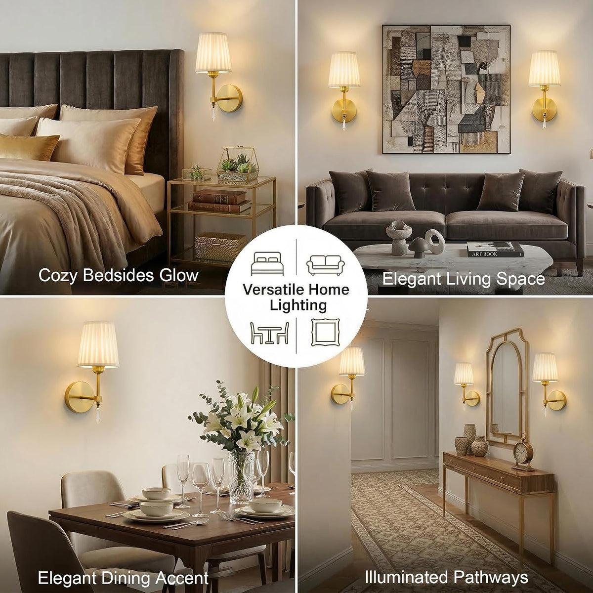 Battery Operated Wall Sconce Set of 2, 10000 Mah Rechargeable Wall Sconces Dimmable 12 RGBS,Remote Wireless