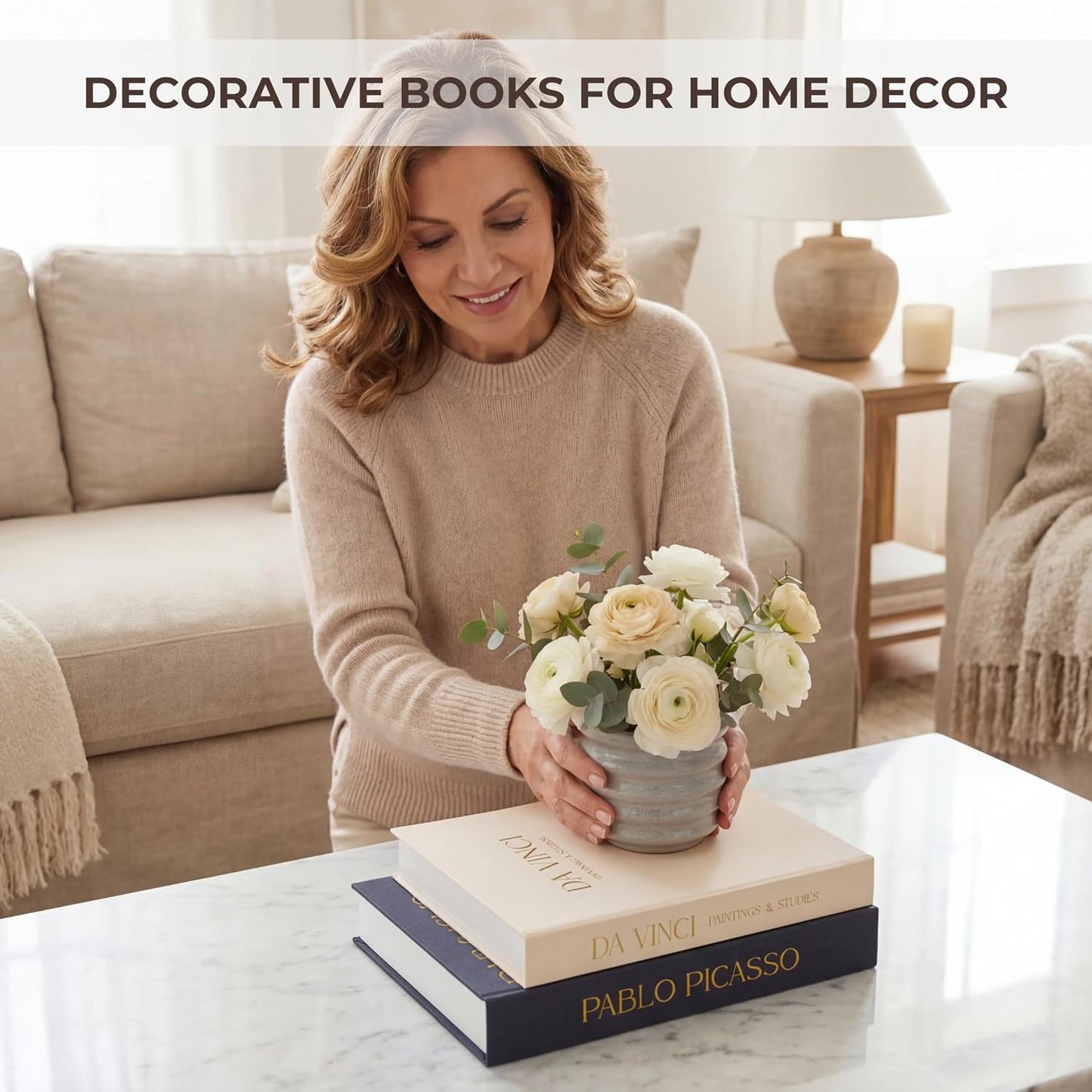 Linen Coffee Table Books / Set of 2