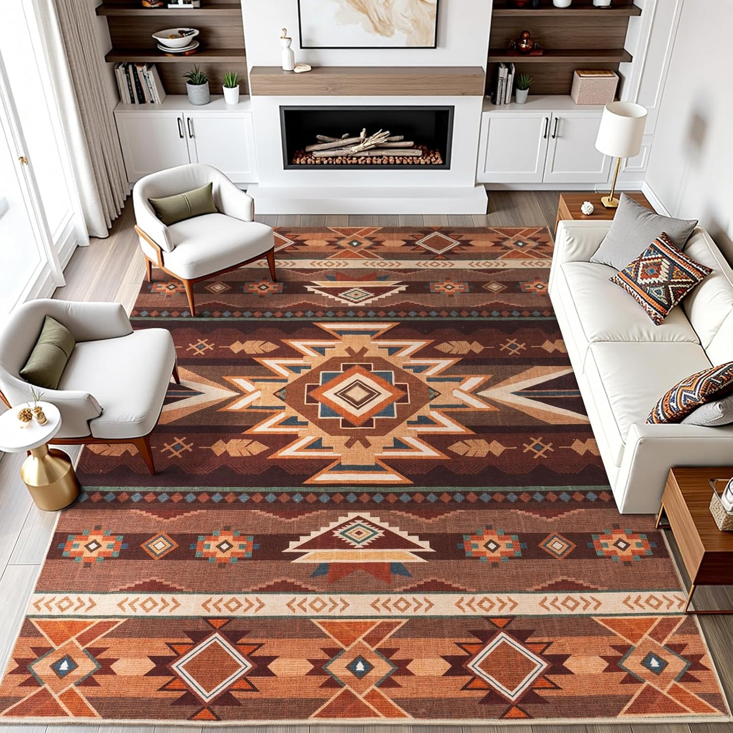 6x9 Beige Neutral Living Room Bedroom Area Rug