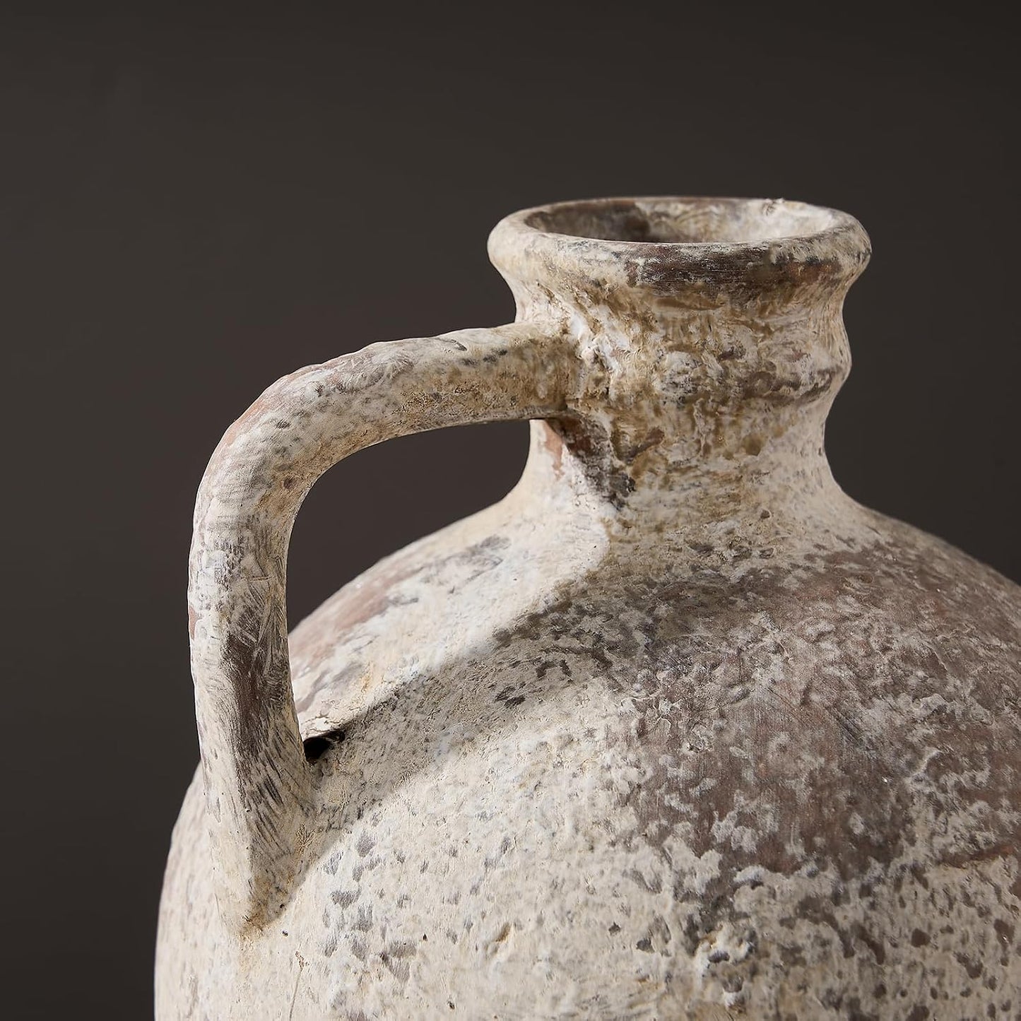 Ceramic Rustic Farmhouse Vase / 8.25 Inch / Brown