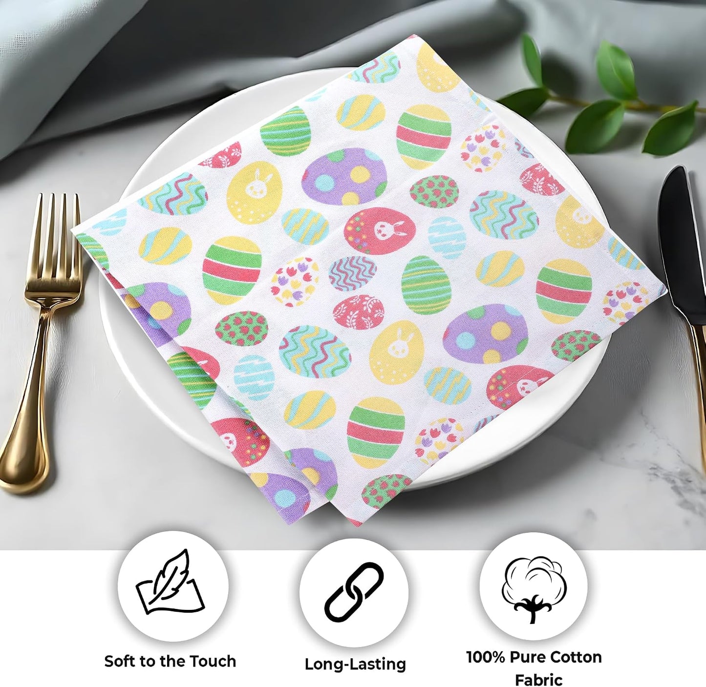 Urban Villa Cloth Napkins Cotton 20x20 (Set of 12) Egg Print