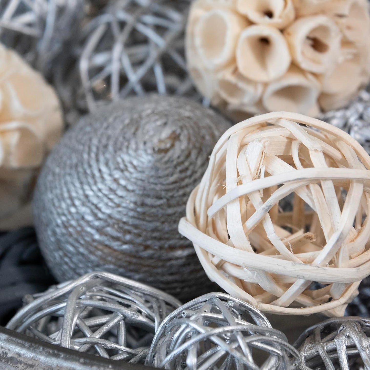 Decorative Balls Bag Bowl Filler Home Decor / Silver