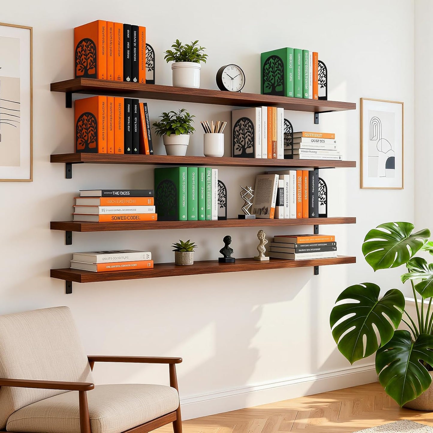 7 Pair Metal Book Ends for Heavy Books / Black