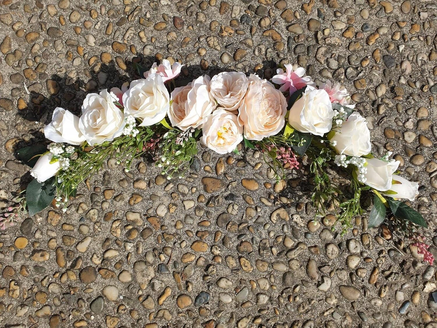 Artificial Flower Swag for Door / Champagne