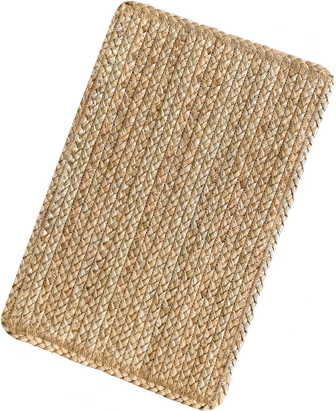 Woven Placemats Set of 6 Rattan Placemats Rectangle Natural Placemats Wicker Heavy Braided Straw Placemat Farmhouse