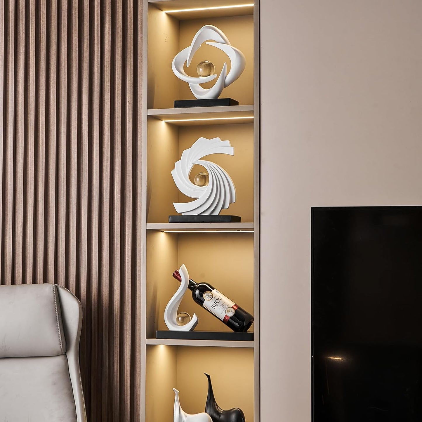 Abstract Art Statue / White
