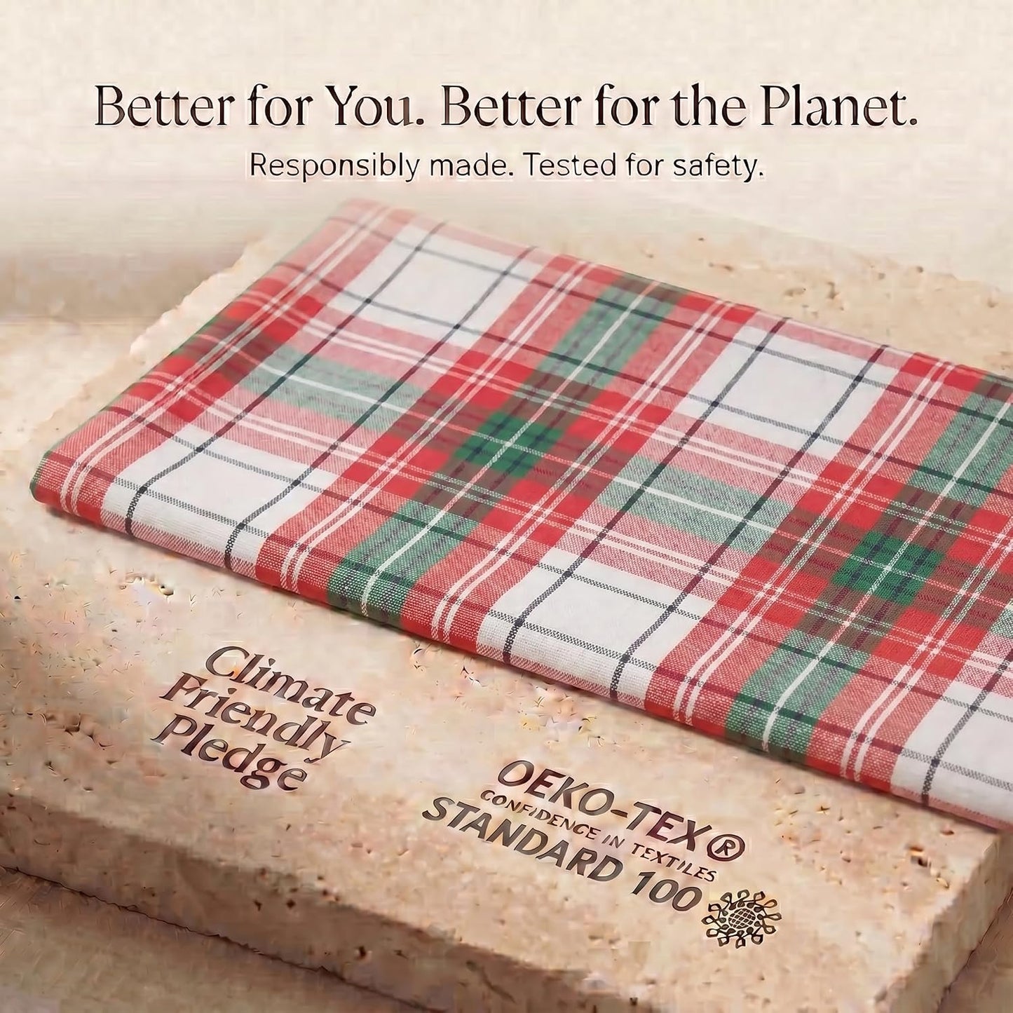 Urban Villa KitchenTowels Cotton DishTowels 20”x30”(Set of 6) Christ Check