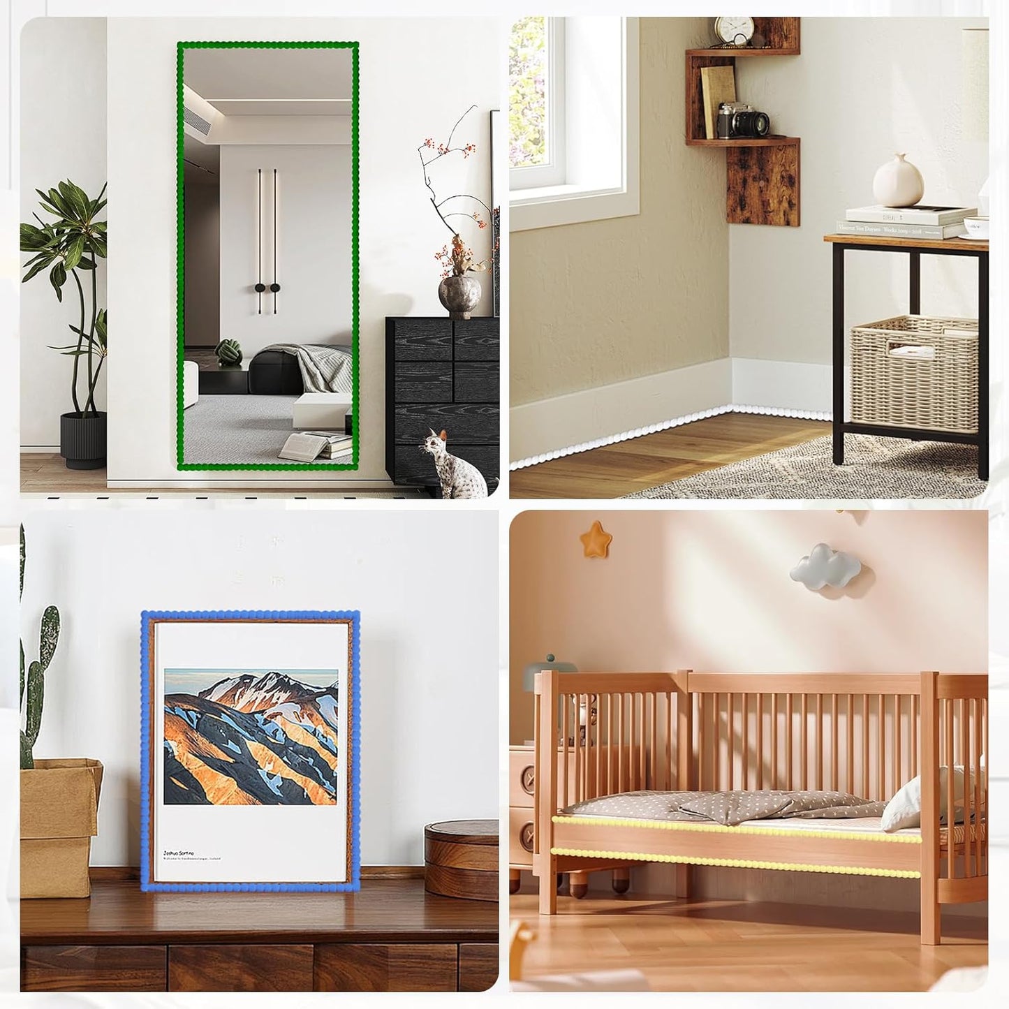 Flexible Molding Trim Self Adhesive Decorative Trim Molding Peel and Stick / 15mm/10ft / White