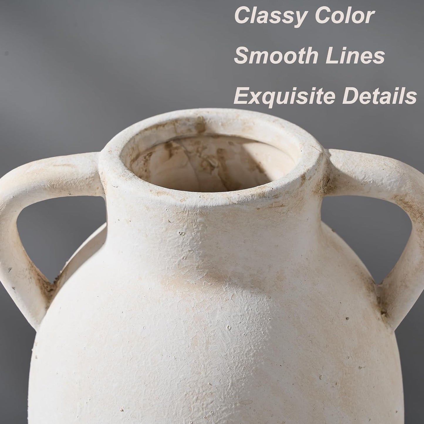 Rustic Vase / Ceramic Vase / Beige-9.84 / 9.84 Inch