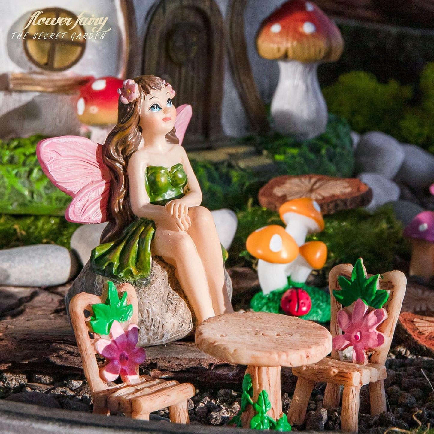 Potted Plants / Hand-Painted Resin Fairy Figurines