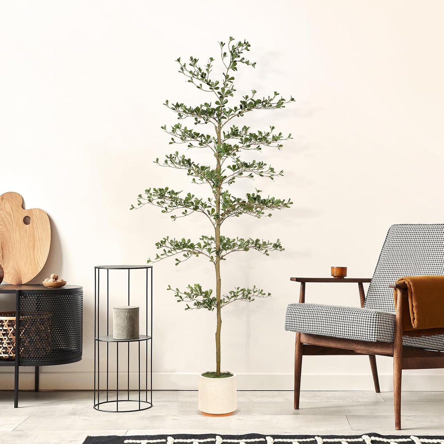 Faux Olive Tree / 7ft / Black / 7 Inch