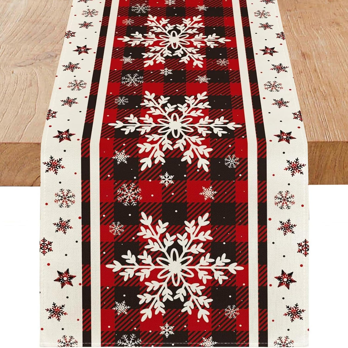 Artoid Mode Snowman Tree Gingerbread Black Christmas Placemats Set of 4, 12x18 Inch Seasonal Winter Holiday Table Mats for Party Kitchen Dining Decoration
