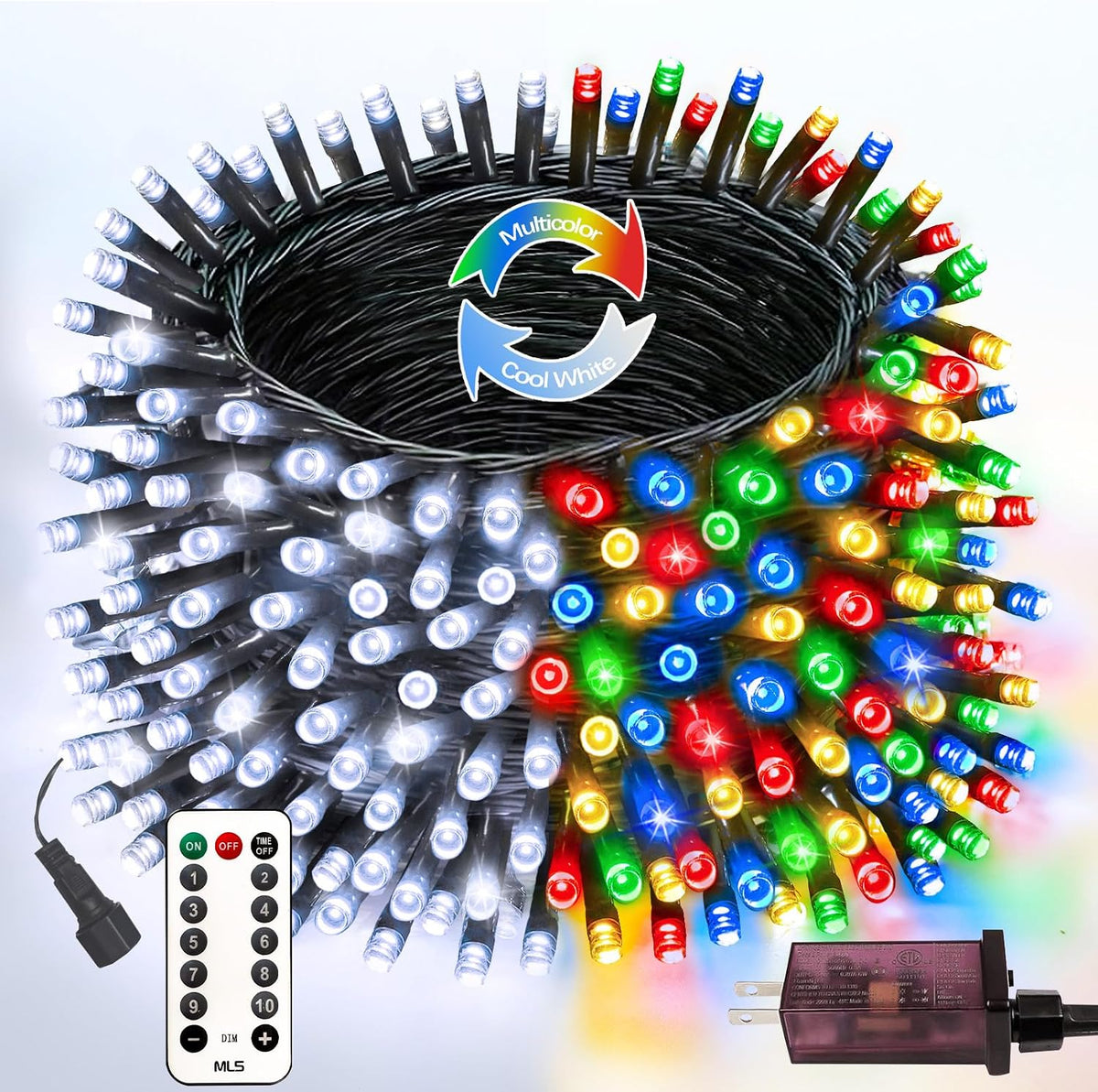 75.8FT Connectable Color Changing Christmas Light with Remote Timer 200 LED