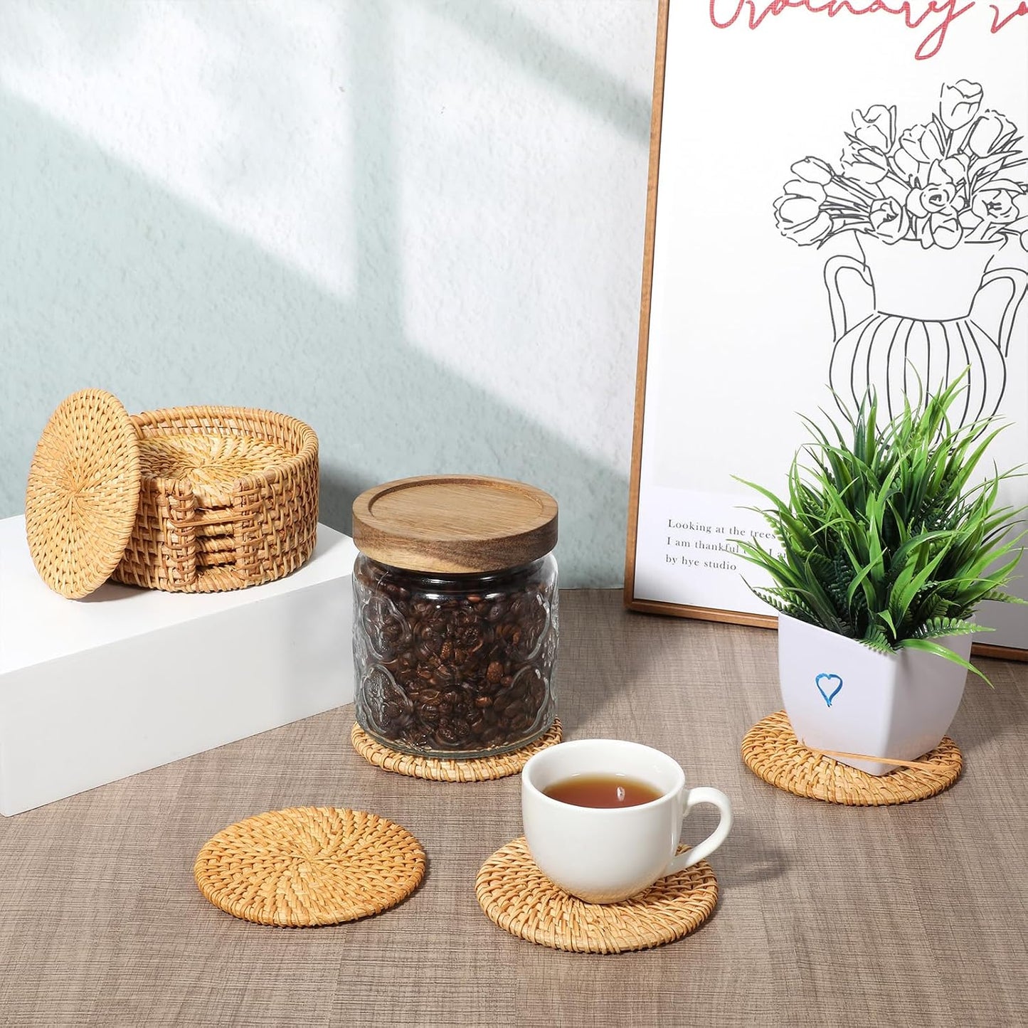 Holder / Heat-Resistant Boho / Natural / 4 Inch / Set of 12