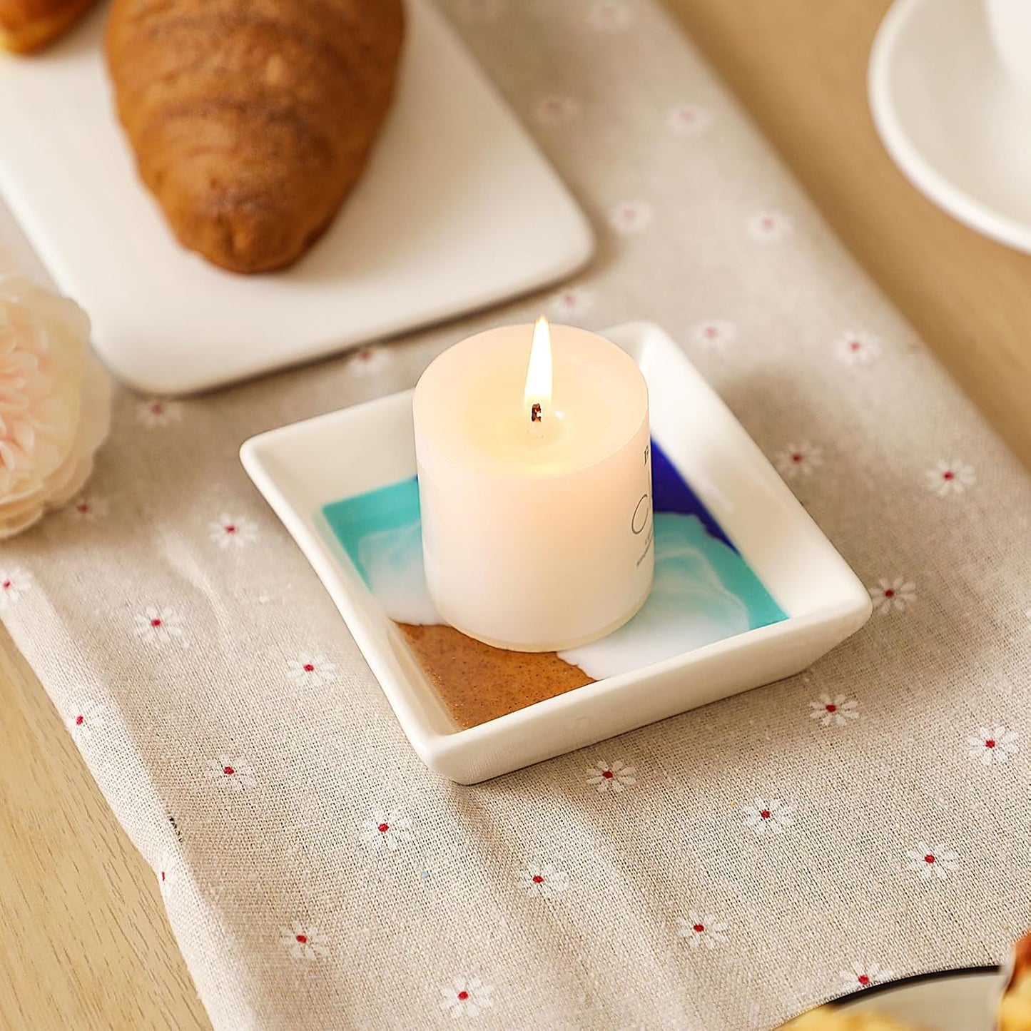 Beach Gift for Women Ocean Jewelry Tray Ring Dish Ceramic Resin Coastal Trinket Holder Necklace Ear