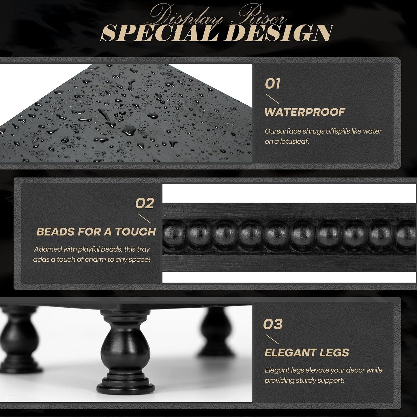 Farmhouse Pedestal Stand / Black