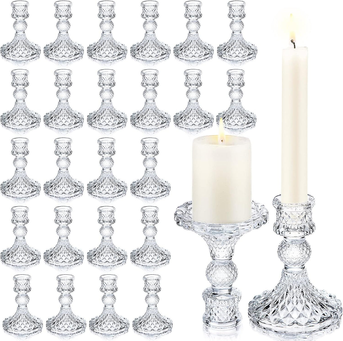 Volens 24PCS Silver Votive Candle Holders for Table Centerpieces