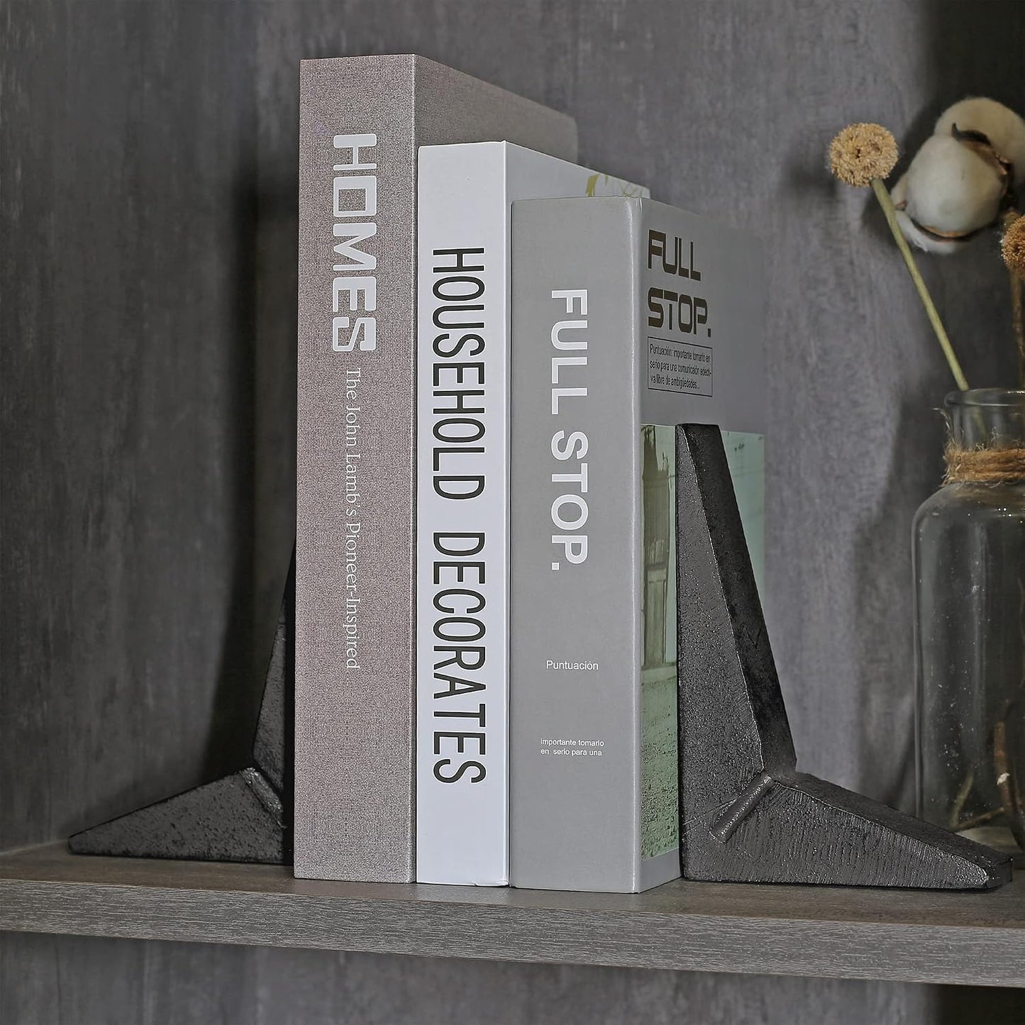 Cast Iron Bookends / Black
