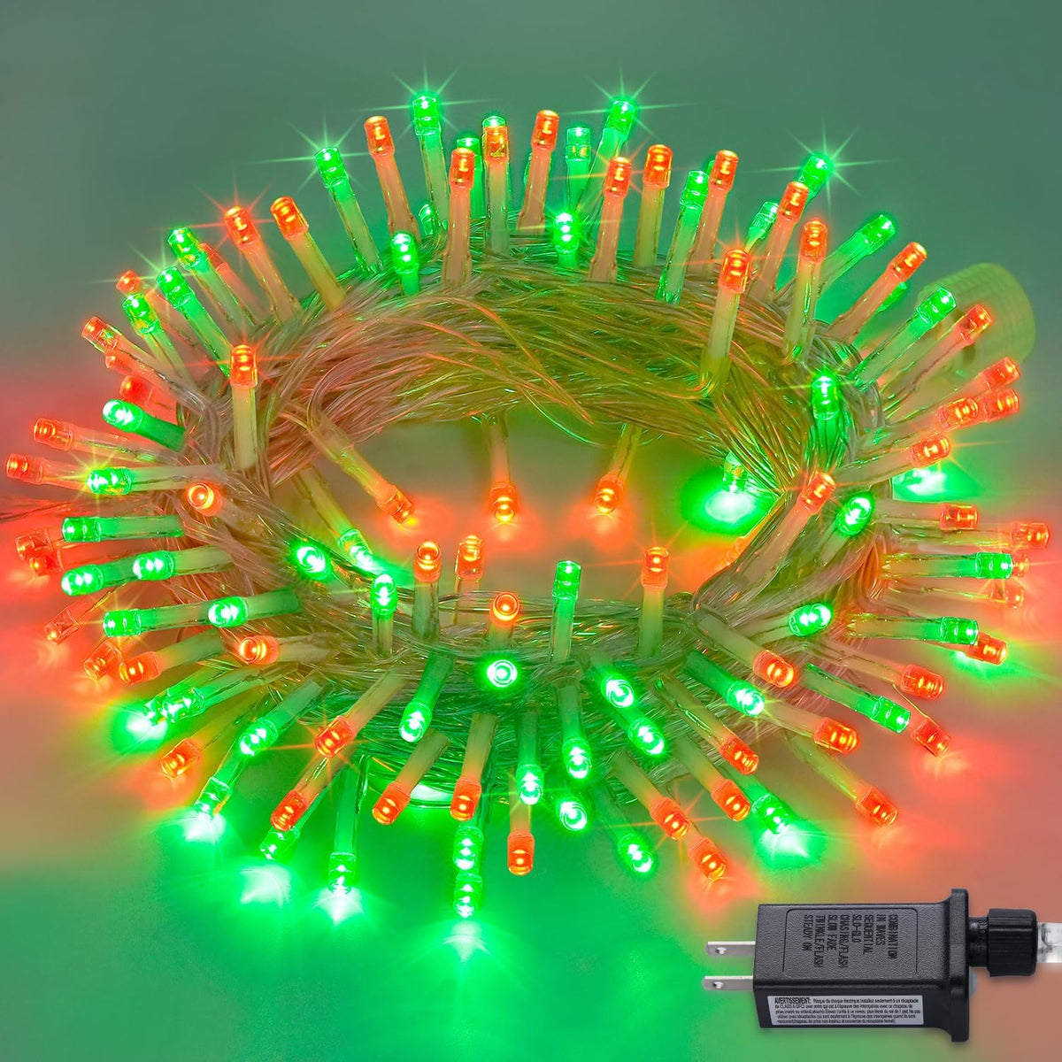 JMEXSUSS 100 LED Connectable Red and Green Christmas Lights with 8 Modes
