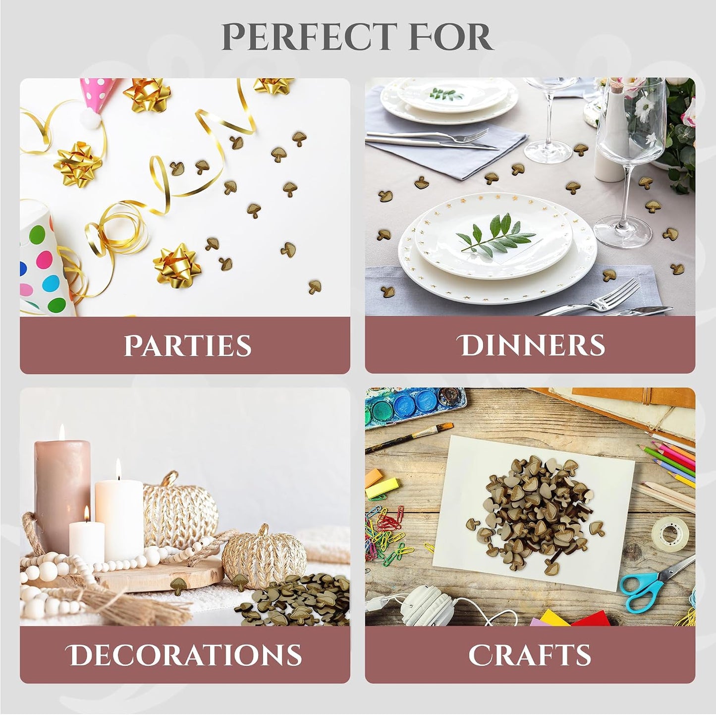 Rustic Wooden Wedding Decor Party Table Scatter Decorations / Mushroom / 100.0