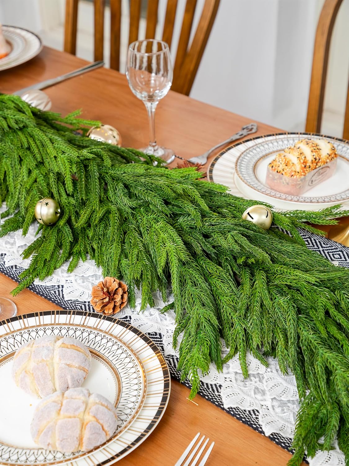 72" Extra Full Norfolk Pine Garland Realistic Christmas Garland Cedar Garland for Mantle Stairs Table Wall Fireplace