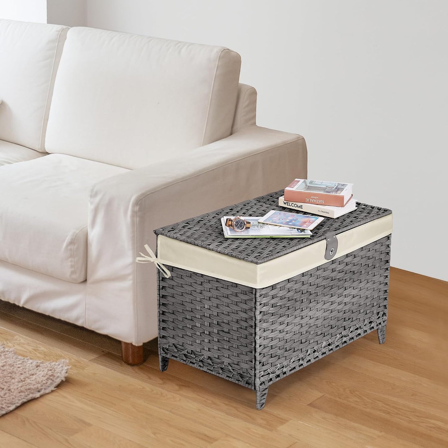 Rattan Shelf Basket / 160L / Grey
