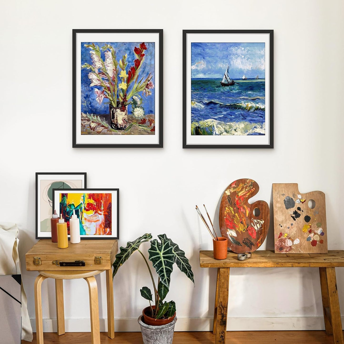 18x24 Picture Frame Set of 12, Modern Gallery Wall Frames, Black | Fits 16x20 With Mat or 18x24 Without Mat, Clear